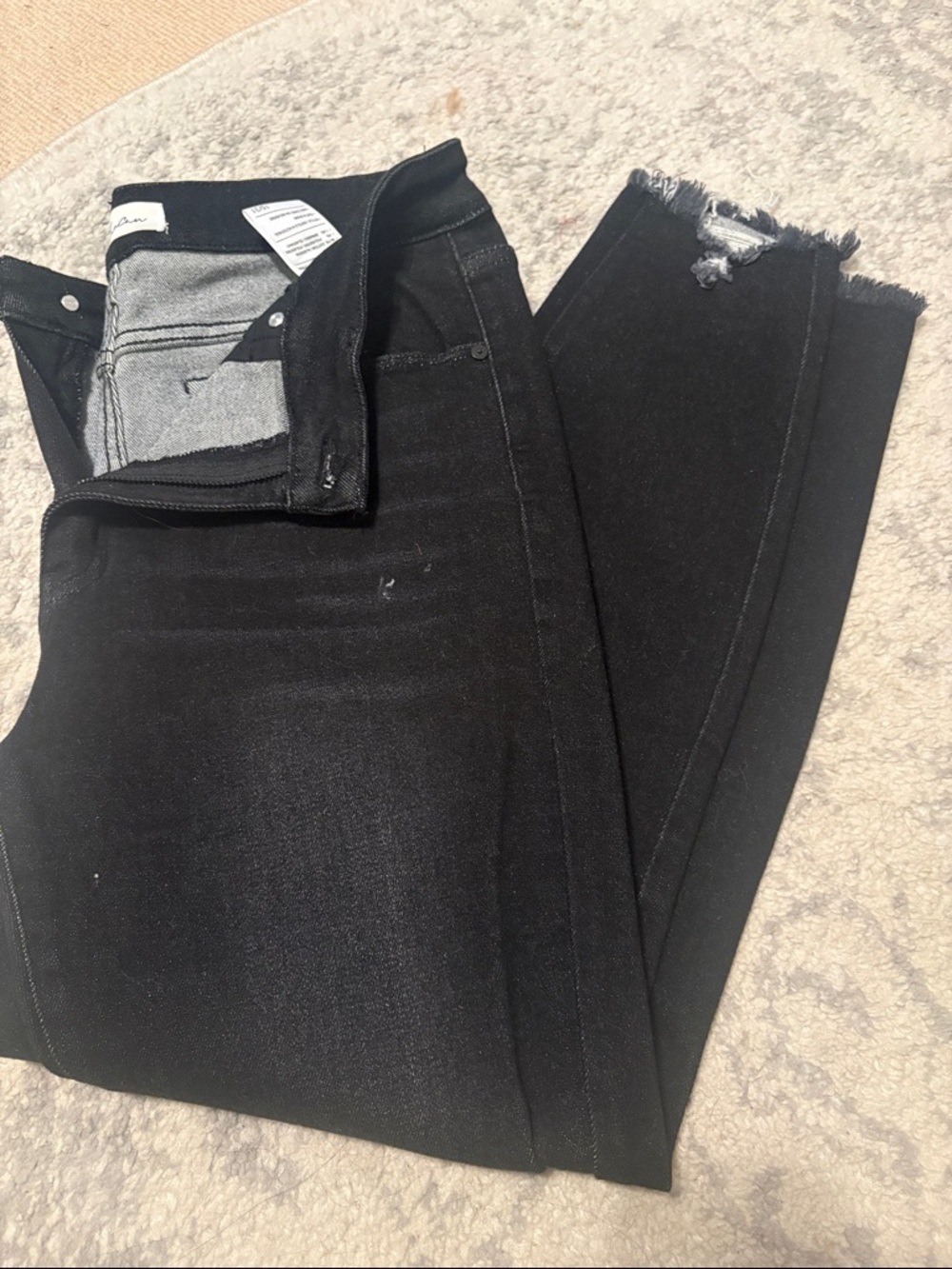 Rancan Women’s Black High-Rise Skinny Jeans - Distressed Hem